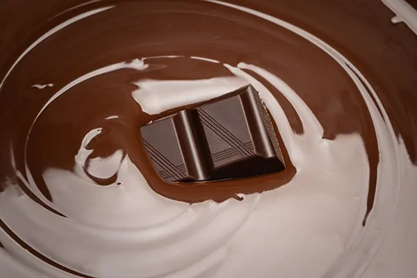 A photo of chocolate melting